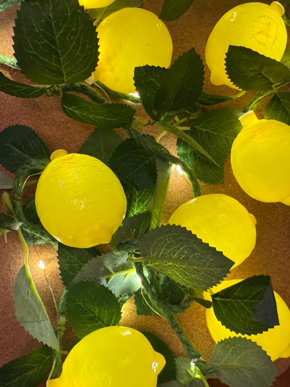 Lemons + Leaves Garland String Lights Party Decor 18 Lemons 5 Ft Mediterranean